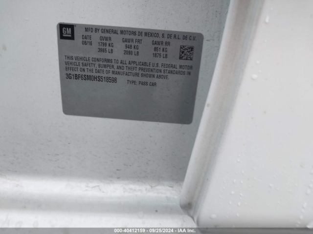 3G1BF6SM0HS518598 Chevrolet Cruze Premier Auto