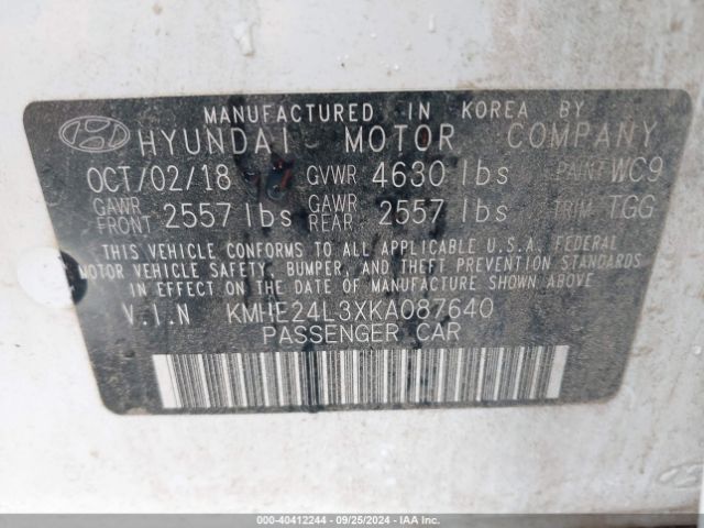 KMHE24L3XKA087640 Hyundai Sonata Hybrid Se