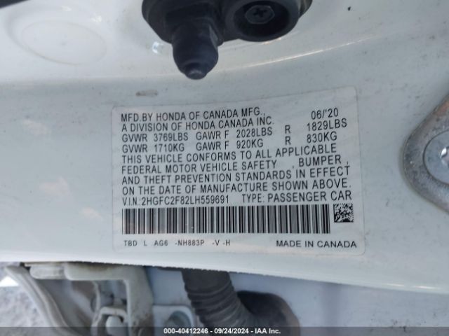 2HGFC2F82LH559691 Honda Civic Sport