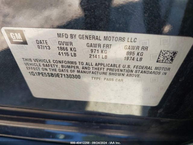 1G1PE5SB9E7130300 Chevrolet Cruze 2lt Auto