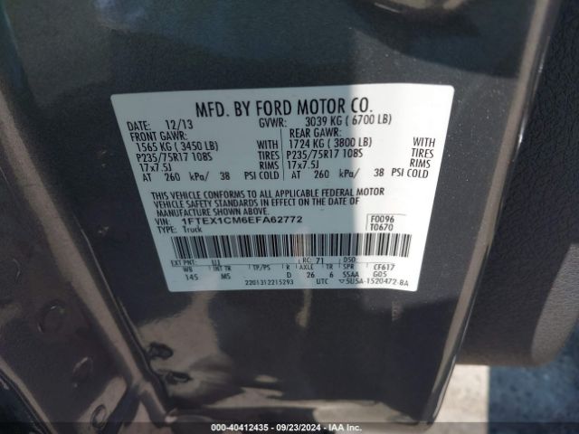 1FTEX1CM6EFA62772 Ford F-150 Xlt