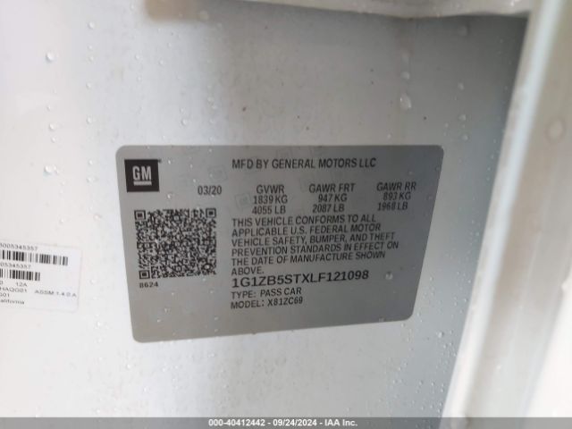 1G1ZB5STXLF121098 Chevrolet Malibu Fwd Ls