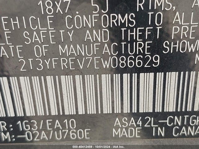 Toyota Rav4 Limited 2014 2T3YFREV7EW086629 Image 9