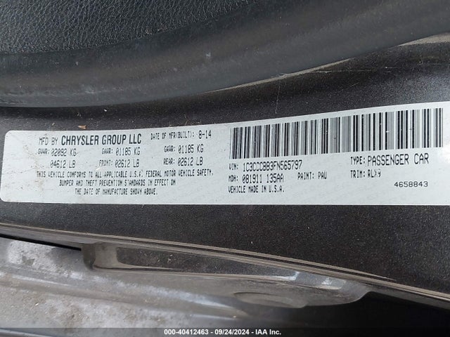 Chrysler 200 S 2015 1C3CCCBB3FN565797 Image 9