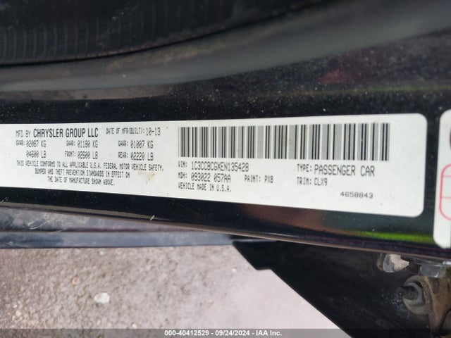 Chrysler 200 Limited 2014 1C3CCBCGXEN135428 Image 9