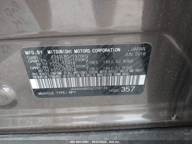 2016 MITSUBISHI OUTLANDER SPORT JA4AR4AW3GZ058138 Photo 8