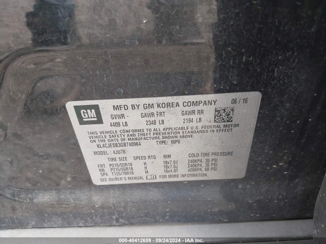 Buick Encore 2016 KL4CJESB3GB740964 Image 9