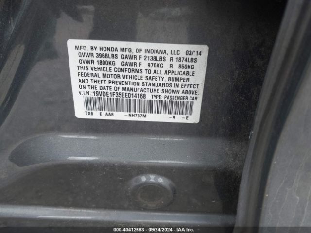 19VDE1F35EE014168 Acura Ilx 2.0l