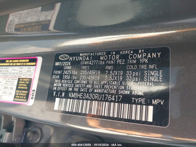 KM8HE3A30RU176417 Hyundai Kona Limited