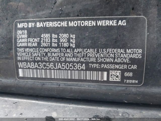 WBA8A3C56JA505364 BMW 320i Xdrive