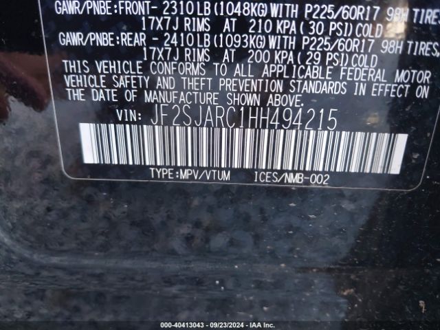 JF2SJARC1HH494215 Subaru Forester 2.5i Limited