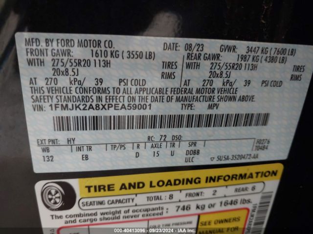 1FMJK2A8XPEA59001 Ford Expedition Limited Max