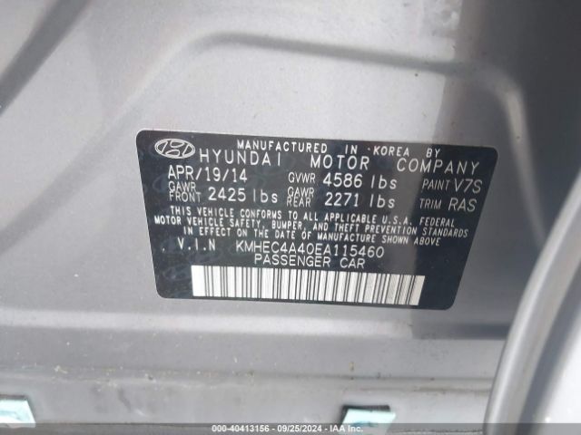 KMHEC4A40EA115460 Hyundai SONATA HYBRID