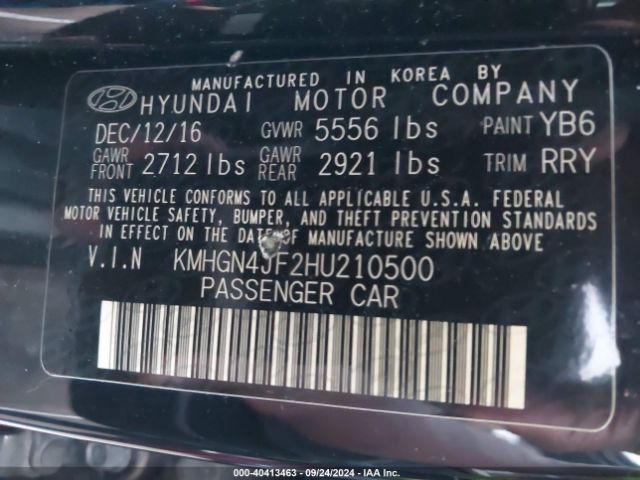 KMHGN4JF2HU210500 Genesis G80 5.0 Ultimate