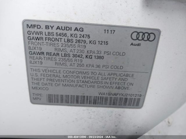 WA1BNAFYXJ2101219 Audi Q5 2.0t Premium/2.0t Tech Premium