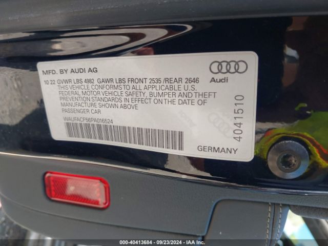 WAUFACF56PA016524 Audi A5 Sportback Premium Plus 45 Tfsi S Line Quattro S Tronic
