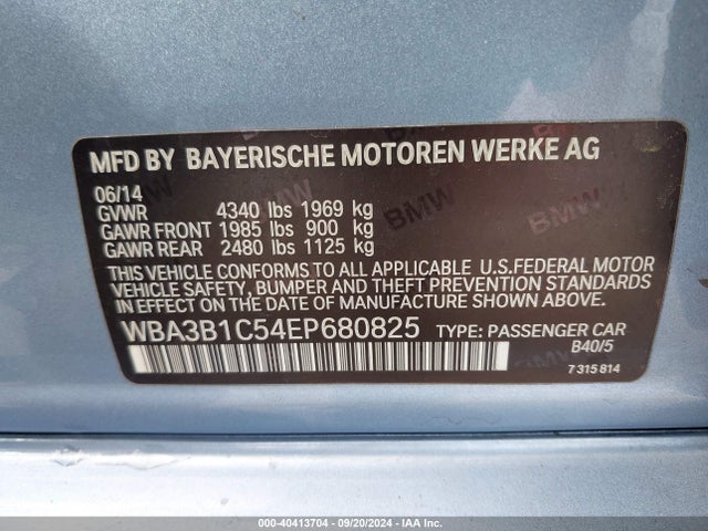 BMW 320i 2014 WBA3B1C54EP680825 Image 9