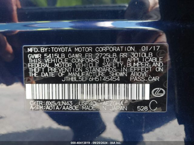 JTHBL5EF6H5145454 Lexus LS 460
