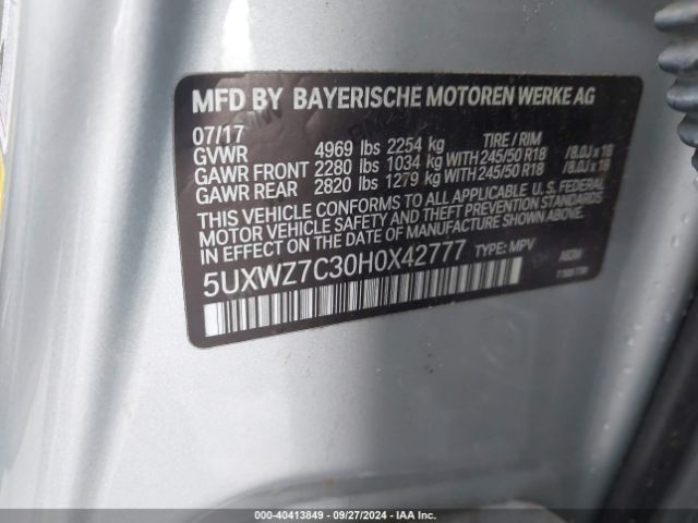 5UXWZ7C30H0X42777 BMW X3 Sdrive28i