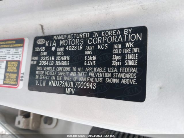 KNDJ23AU1L7000943 KIA SOUL LX