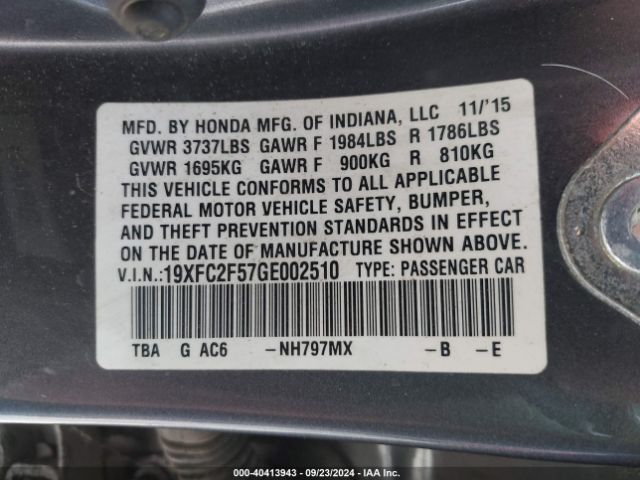 19XFC2F57GE002510 Honda Civic Lx