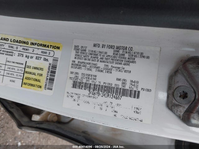 Ford Fusion Hybrid Se 2018 3FA6P0LU4JR124607 Image 9