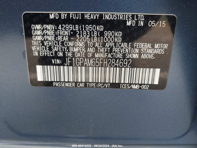 JF1GPAM65FH284692 Subaru Impreza 2.0i Limited