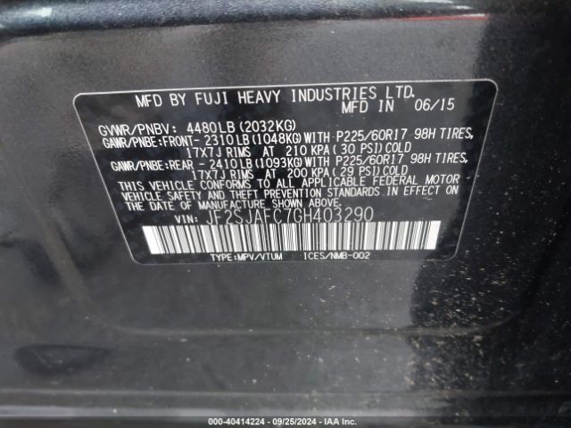 2016 SUBARU FORESTER JF2SJAFC7GH403290 Photo 8