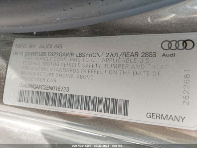 WAUWGAFC2EN016723 Audi A7 3.0t Premium Plus