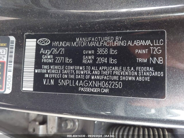Hyundai ELANTRA SE 2022 5NPLL4AGXNH062250 Image 9
