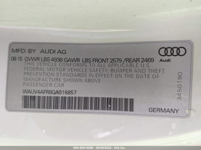 WAUV4AFR8GA016857 Audi S5 3.0t Premium Plus