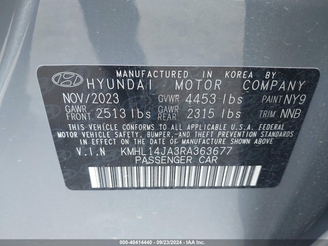 Hyundai SONATA SEL 2024 KMHL14JA3RA363677 Image 9