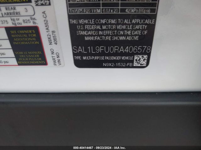 SAL1L9FU0RA406578 Land Rover Range Rover Sport Dynamic Se