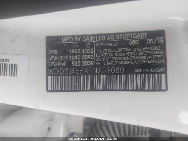 WDDSJ4EBXFN239080 Mercedes-Benz CLA 250