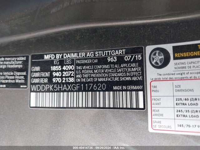 WDDPK5HAXGF117620 Mercedes-Benz SLK 350