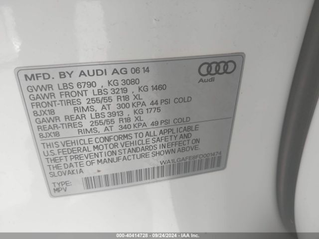 WA1LGAFE8FD001474 Audi Q7 3.0t Premium