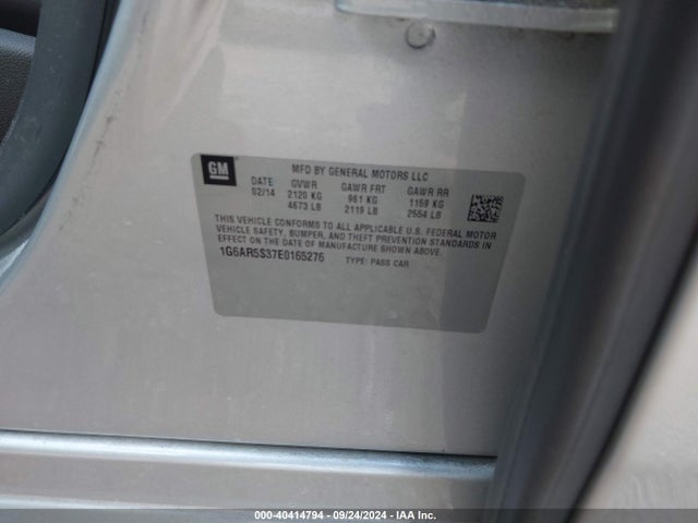 1G6AR5S37E0165276 Cadillac CTS LUXURY