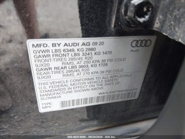 2021 AUDI Q7 WA1LXAF75MD012978 Photo 8