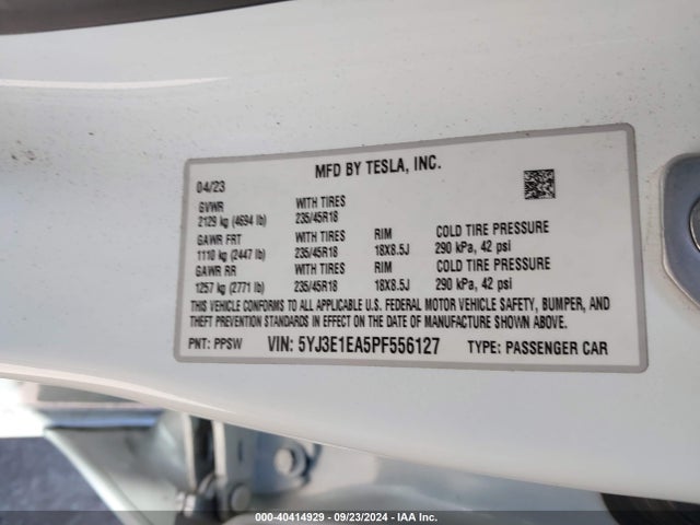 2023 TESLA MODEL 3 5YJ3E1EA5PF556127 Photo 8