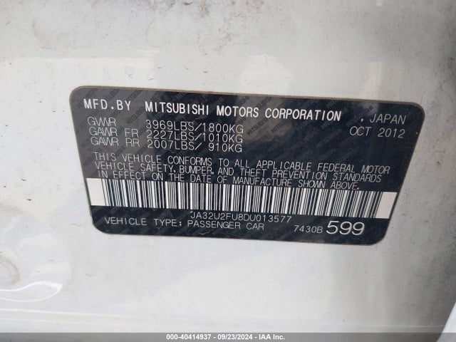 2013 MITSUBISHI LANCER JA32U2FU8DU013577 Photo 8