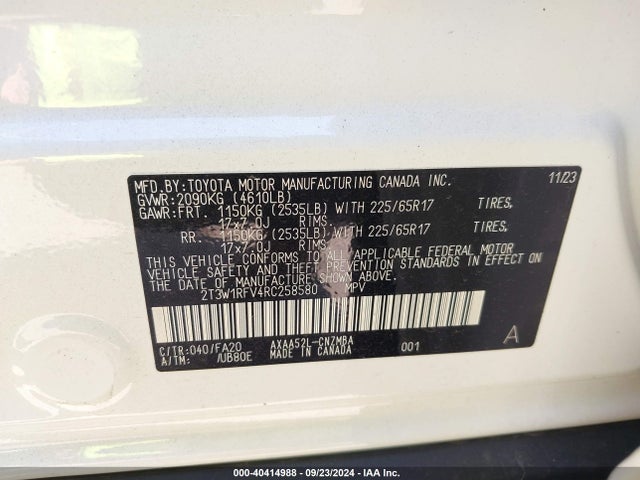 Toyota Rav4 Xle 2024 2T3W1RFV4RC258580 Image 9