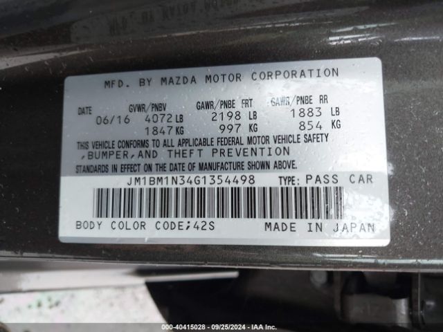JM1BM1N34G1354498 Mazda Mazda3 S Grand Touring