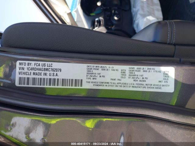 1C4RDHAG8MC762079 Dodge Durango Sxt Plus Rwd