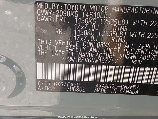 Toyota Rav4 Xle 2022 2T3W1RFV6NW197757 Image 9