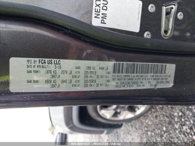3C4NJCCB6JT406323 Jeep Compass Limited Fwd