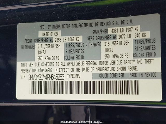 3MVDMBCM4RM646263 Mazda Cx-30 2.5 S Preferred Package