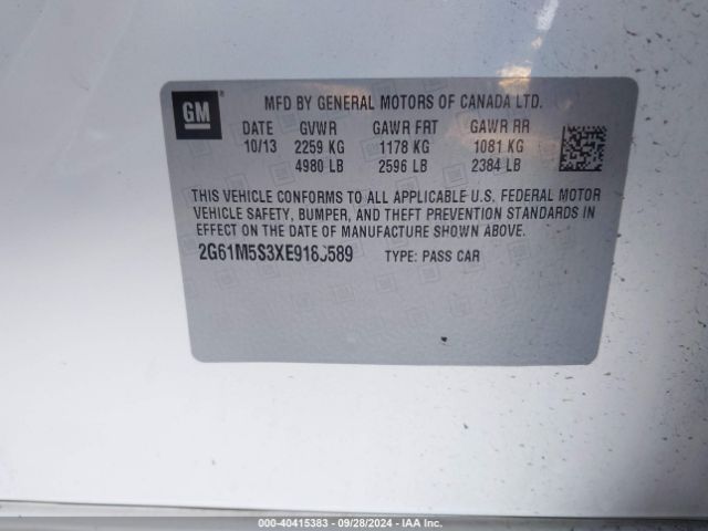 2G61M5S3XE9189589 Cadillac XTS LUXURY
