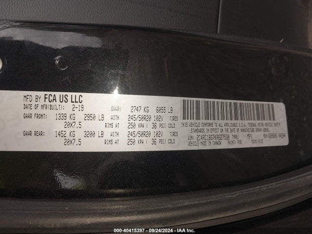 Chrysler Pacifica Touring L 2019 2C4RC1BG7KR627530 Image 9
