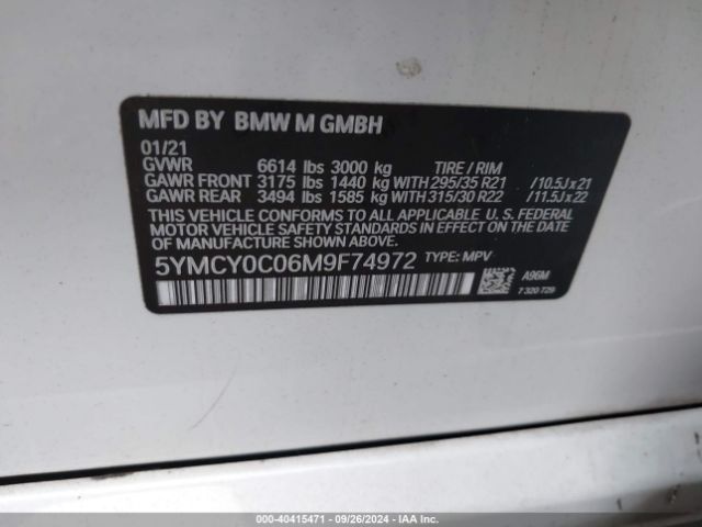 5YMCY0C06M9F74972 BMW X6 M