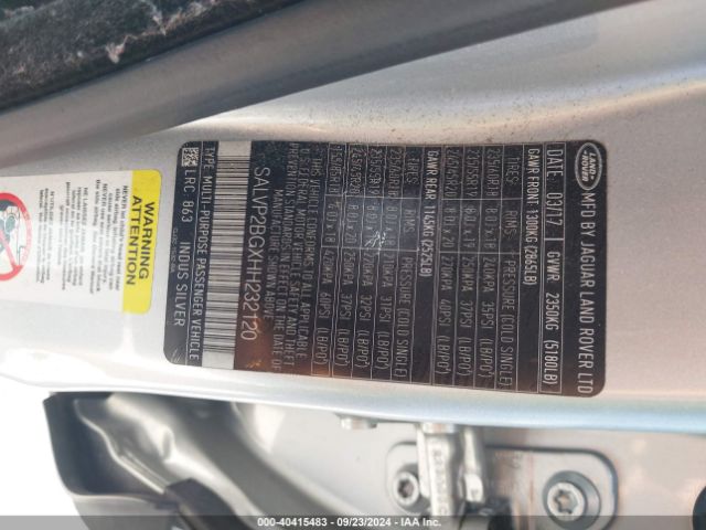 SALVP2BGXHH232120 Land Rover Range Rover Evoque Se/se Premium